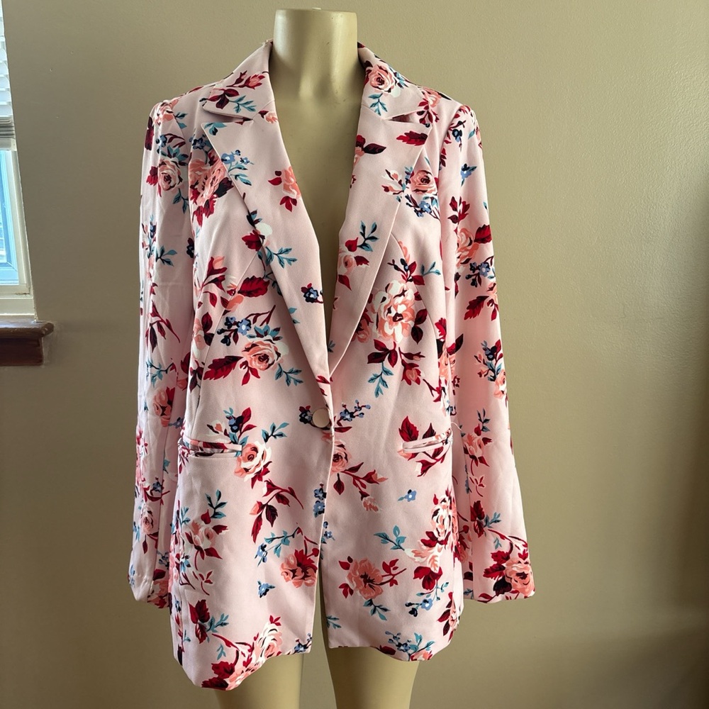 Lane Bryant Floral Pink Women's Blazer 14